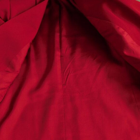 Red Wool Double Crested Logo Blazer Size 14P Charter Club Gold Buttons Vintage - Picture 7 of 10